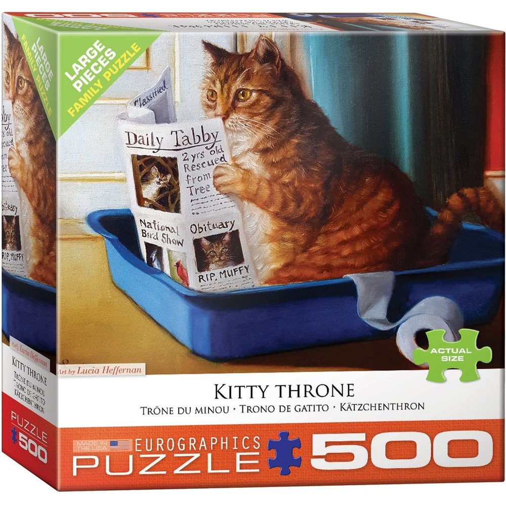 New Eurographics Kitty Throne‎ large 500 piece oversized jigsaw puzzle Artist!